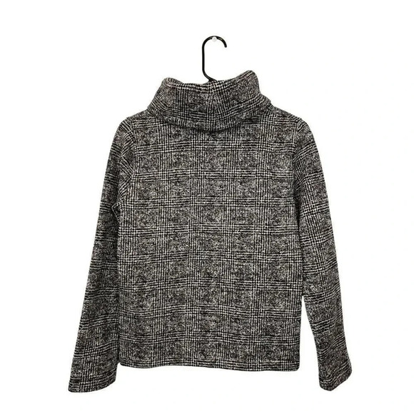 J. Crew Factory Funnel Neck Fleece Lined Pullover Sweater Plaid XS h1549 - Picture 7 of 15